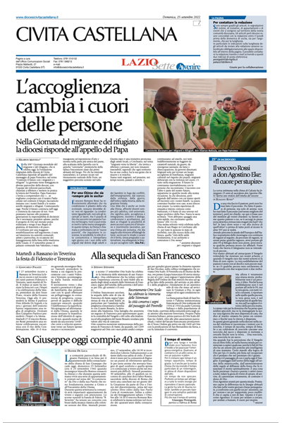 Avvenire - pagina diocesana del 25/09/2022